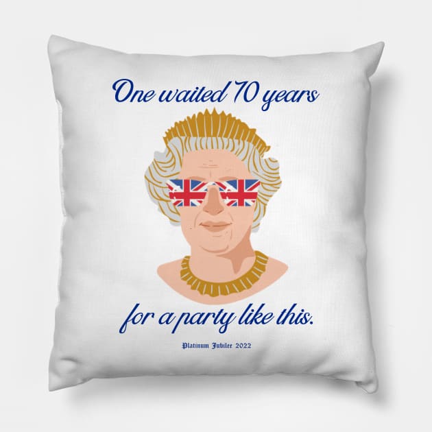 Funny Platinum Jubilee Queen Pillow by Katebi Designs