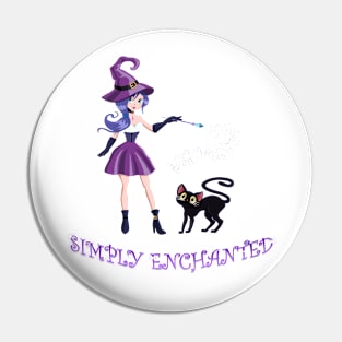 Simply Enchanted Witch and Cat Pin