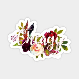 Cheugy Watercolor Floral Design Magnet