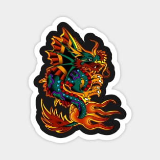 Flaming Dragon Magnet