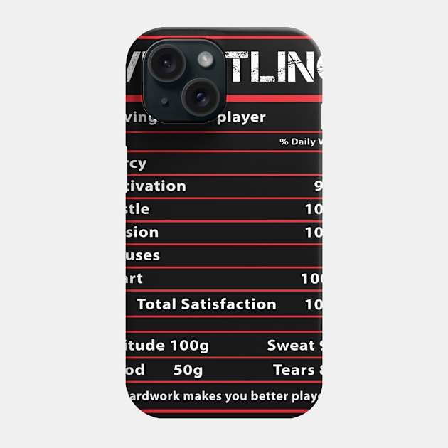 Wrestling Nutrition facts funny - Wrestler or MMA gift Phone Case by tmuzaa