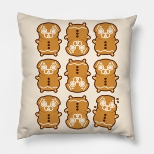 Gingerbread Puglie Pillow