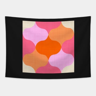 Retro Ogee Pattern in Orange Crush Tapestry