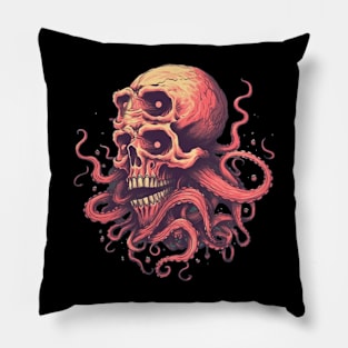 Octopus Tentacle Retro Skull Pillow