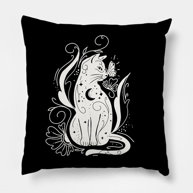 celestial cat Pillow by Mitalim