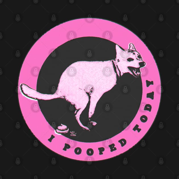 Pink And Black Funny Dog by ROLLIE MC SCROLLIE