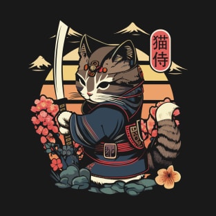 Samurai Cat Tattoo, Kawaii Ninja Cat T-Shirt