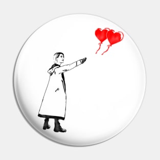 Doctor Who Balloon Girl (Banksy mashup) Pin