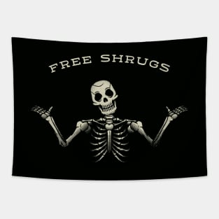 Free Shrugs Skeleton Sign by Tobe Fonseca Tapestry