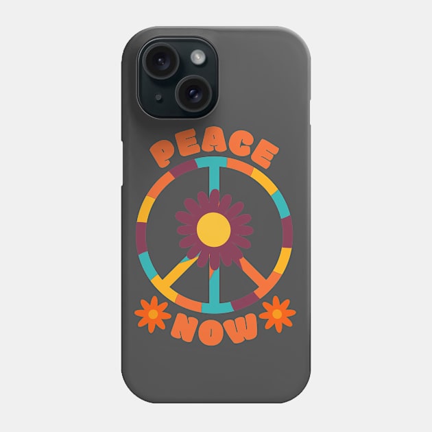 Hippie Peace Sign Retro Flowers Phone Case by 2HivelysArt