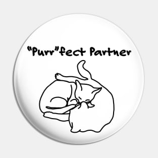 "Purr"fect Partner- Simple Cat Doodle Pin