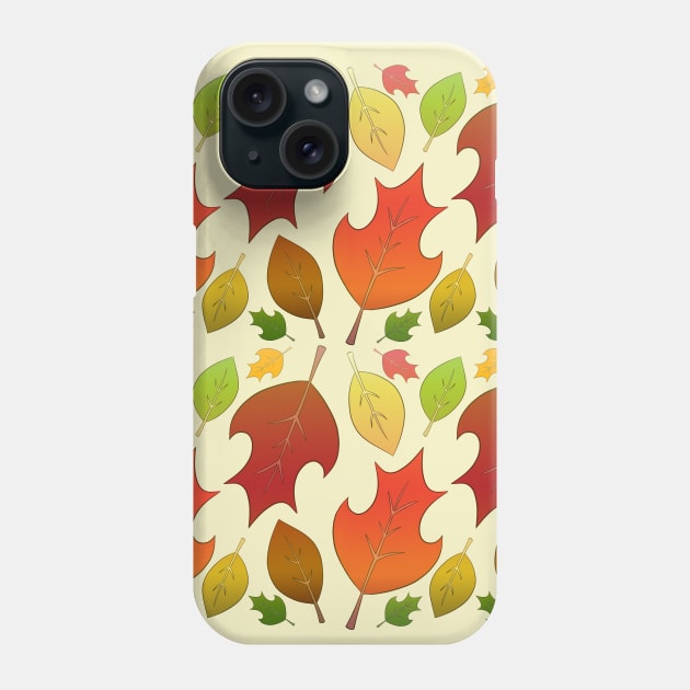 Falling Leaves Pattern - Gold Shimmer Phone Case by K-Tee's CreeativeWorks