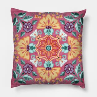 Garden Mandala - rose Pillow