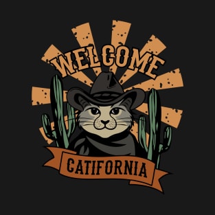 Western Desert Cat Welcome California T-Shirt