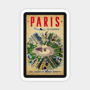 Retro poster - travel - vintage - Paris Magnet