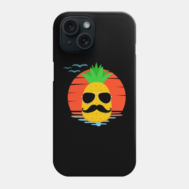 Cool Pineapple with mustache Phone Case by Mind Your Tee