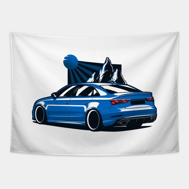 Blue A3 RS3 Tapestry by KaroCars