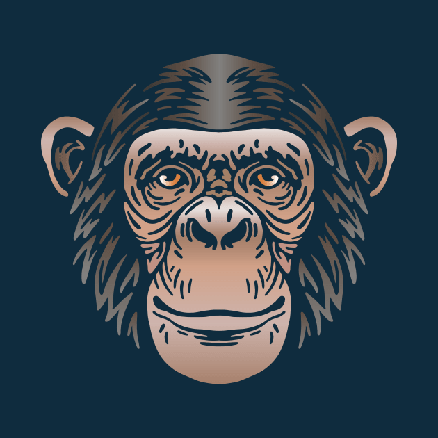 Chimpanzee Face by JunkyDotCom