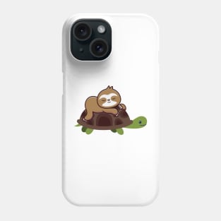 Sloth Sleeps On A Turtle Phone Case