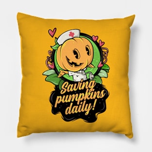 Nurse Halloween Women Cute Spooky Saving Pumpkins Daily Pillow