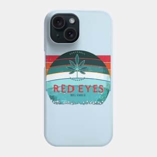 Red Eyes, Big Smile (red text) Phone Case