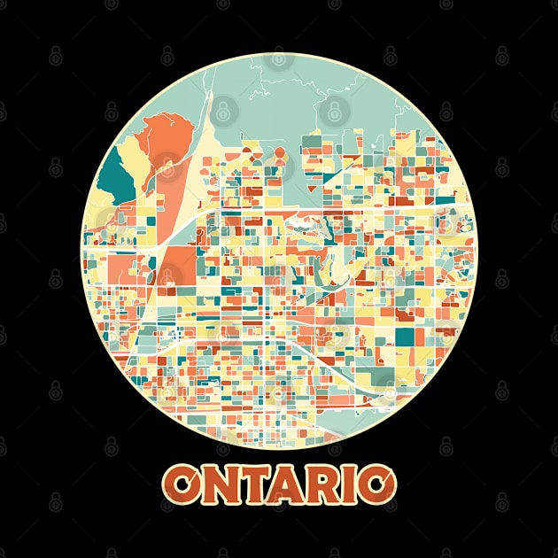 Ontario map in mozaique colors by SerenityByAlex