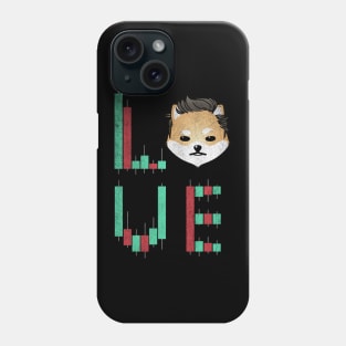 Vintage LOVE Stock Chart Dogelon Mars ELON Coin Valentine Crypto Token Cryptocurrency Blockchain Wallet Birthday Gift For Men Women Kids Phone Case