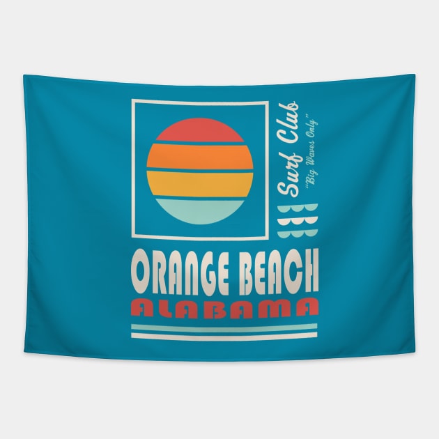 Orange Beach Alabama Retro Vintage Sunset Tapestry by PodDesignShop