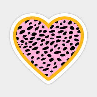 Pink Cheetah Leopard Heart Shape Magnet