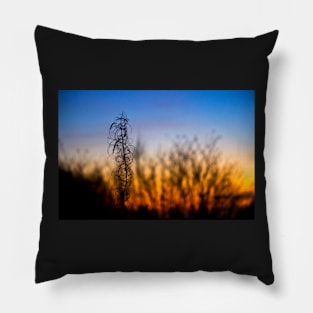 Winter Sunset Silhouettes Pillow