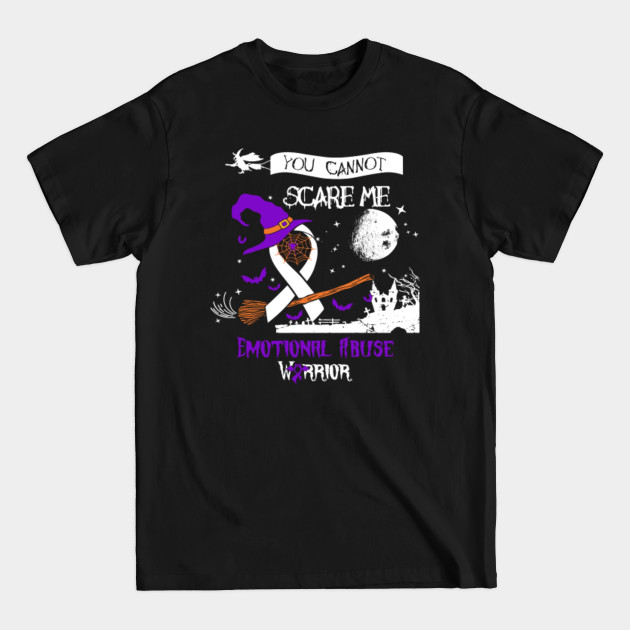 Discover Emotional Abuse Awareness You Cannot Scare Me Ribbon Witch Halloween Costume - Emotional Abuse Awareness - T-Shirt