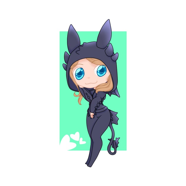 Jocy in a Toothless Hoodie by SpazzyWolf