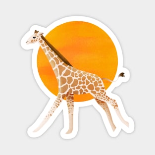 Giraffe and Sun | Color Illustration Magnet