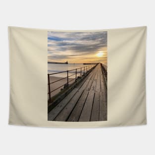 January sunrise at the mouth of the River Blyth - Portrait Tapestry