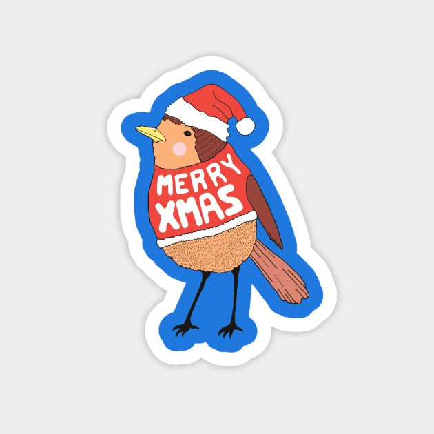 Christmas Robin Magnet by saif