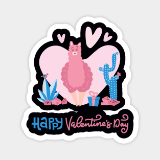 valentines day with cute funny llama love Magnet