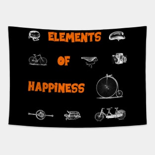 Vintage Bike Elements  with pedal, crank and bell. Elements of Happiness, enjoy your ride. Tapestry