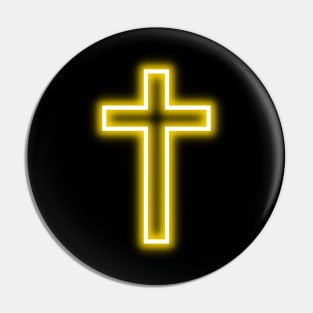 Gold Neon Cross Pin