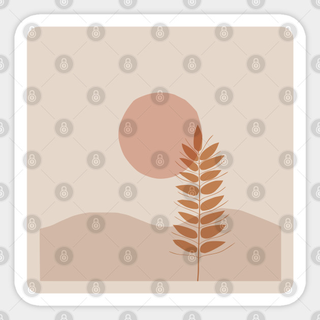Sun And Branch Abstract Digital Art Sticker Teepublic Uk