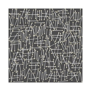 Cotton Swabs Pattern on grey background T-Shirt