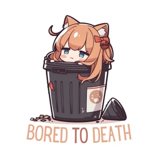 Chibi Cat Bored Anime T-Shirt