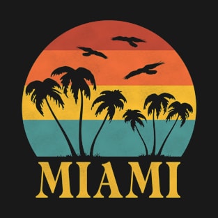 Retro Vintage 70s Tropical Sunset Miami T-Shirt