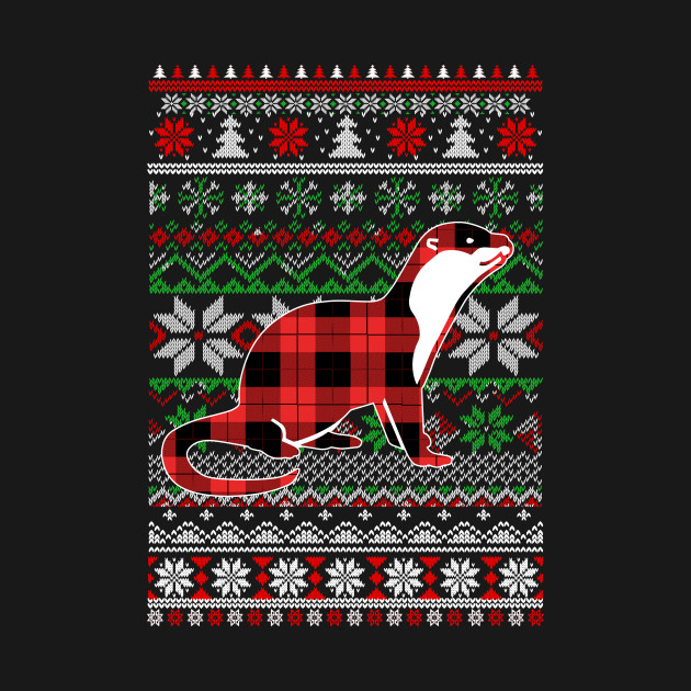 Disover Otter Red Plaid Ugly Christmas Sweater Funny Gifts - Otter Christmas - T-Shirt