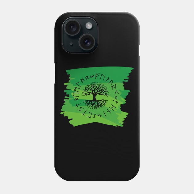 Vikings Norse Mythology Yggdrasil and Runes Asatru Viking Gift Phone Case by vikki182@hotmail.co.uk