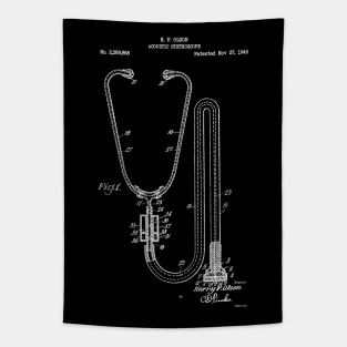 Stethoscope Patent White Tapestry