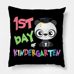 Back To School Panda Kids Gift - 1st Day Of Kindergarten Pillow