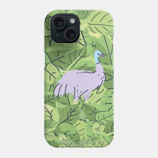 Emu Bird in Leaves Phone Case