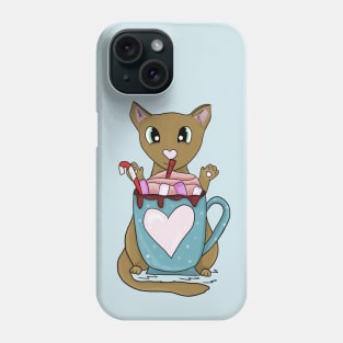 Hot chocolate cat Phone Case