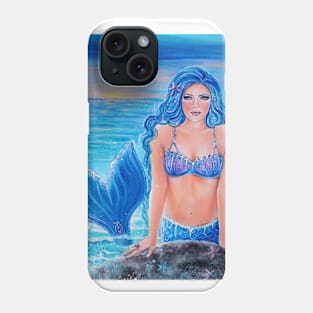 Making a splash mermaid art by Renee Lavoie Phone Case