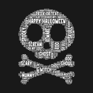 Skull Halloween Word Art T-Shirt